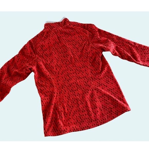 The north face red with diamonds fleece quarters zip size large - Picture 3 of 9